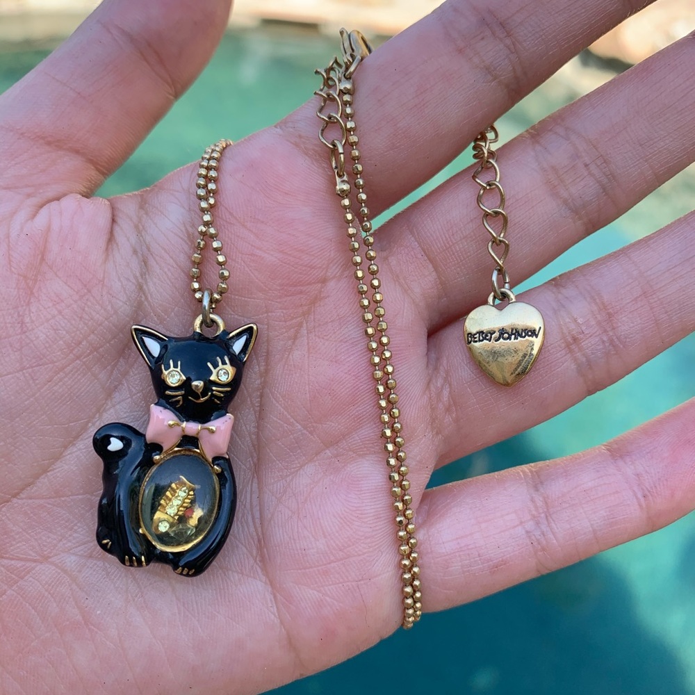 VINTAGE Betsy Johnson Kitty Necklace